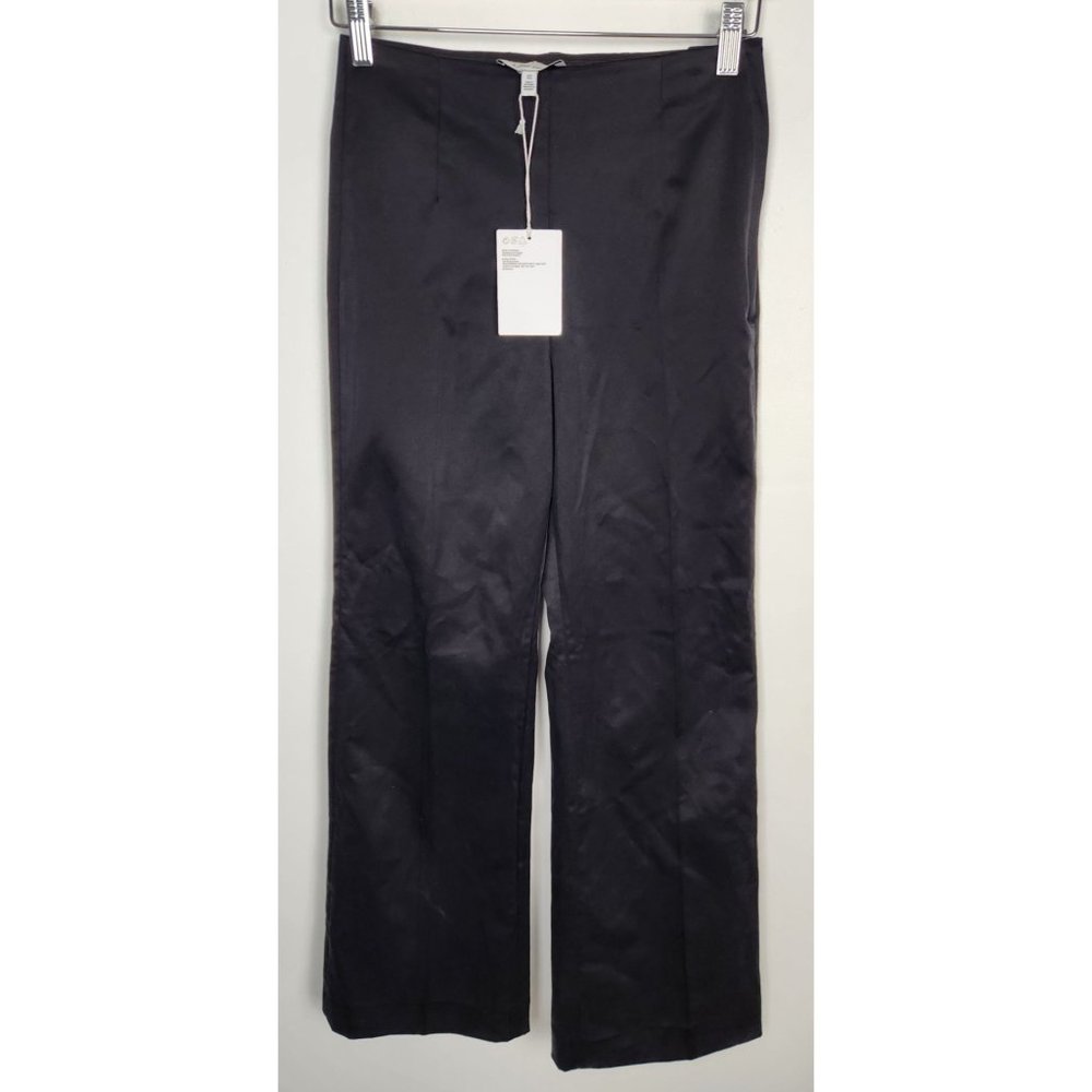 Stockholm Atelier & Other Stories Sz. 6 Black Side Zip Wide Leg Trouser NWT